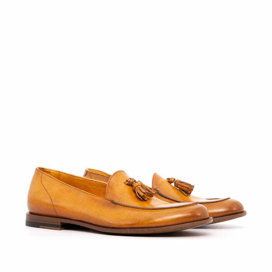 PANTANETTI mocassino donna  con  nappine ocra