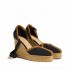 Castañer sandalo Coeur espadrillas zeppa nero lurex naturale