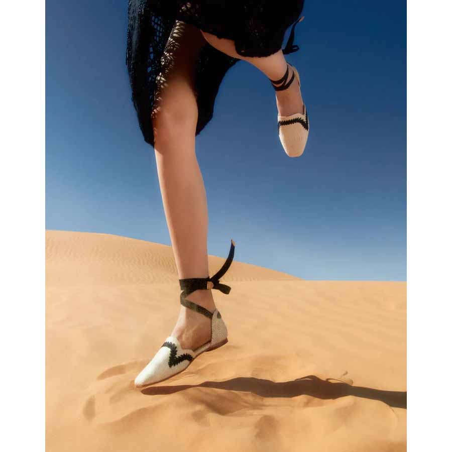 Castañer sandalo Goya espadrillas naturale nero