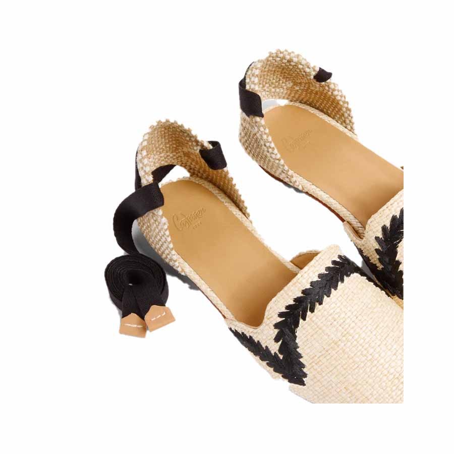 Castañer sandalo Goya espadrillas naturale nero