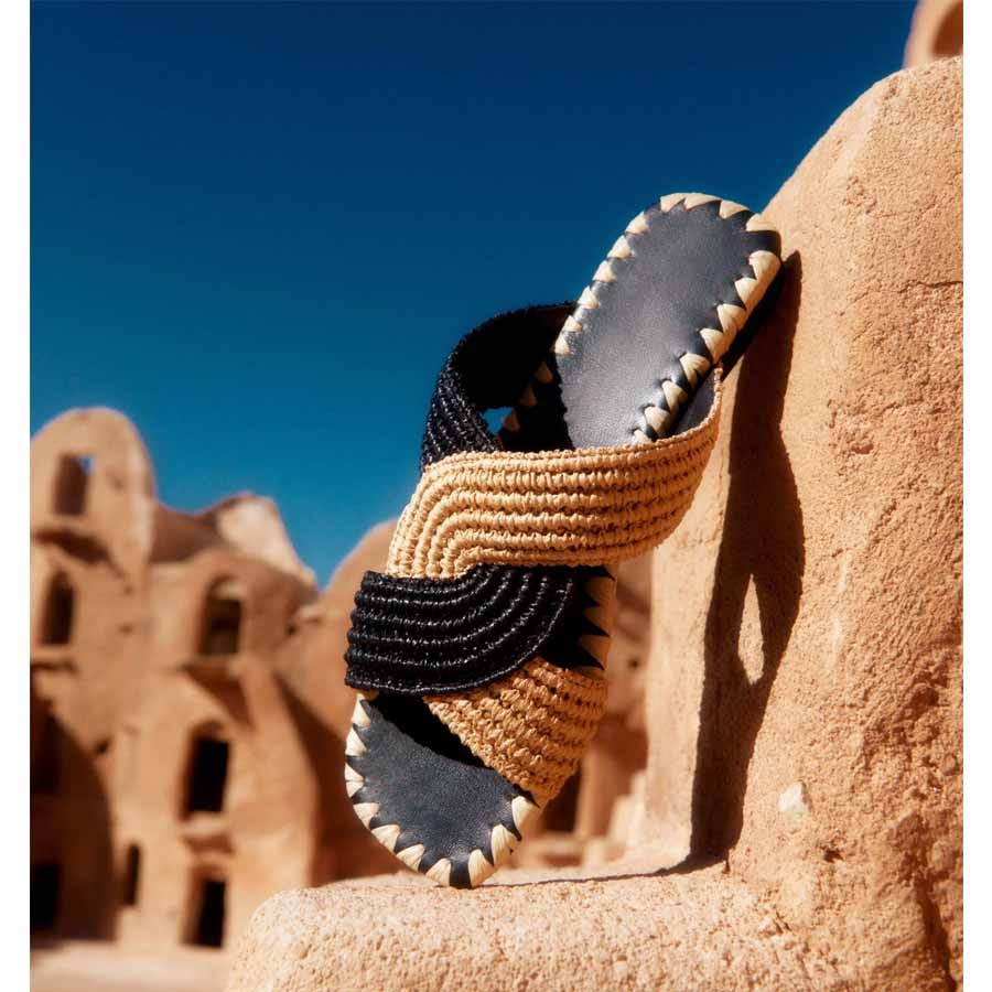 Castañer ciabatta flat Prado rafia