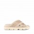 Mou Criss-cross organic sandal plain microsequins natural