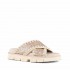 Mou Criss-cross organic sandal plain microsequins natural