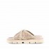 Mou Criss-cross organic sandal plain microsequins natural