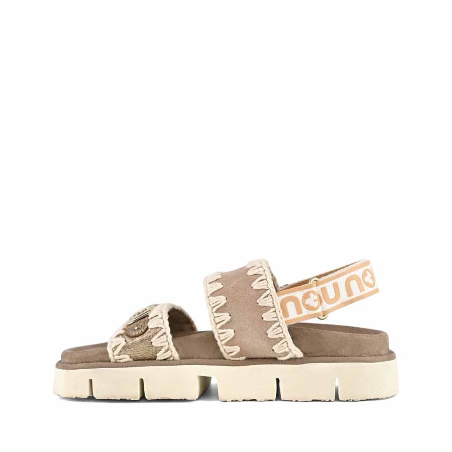 Mou Bio sandal back strap suede & leather