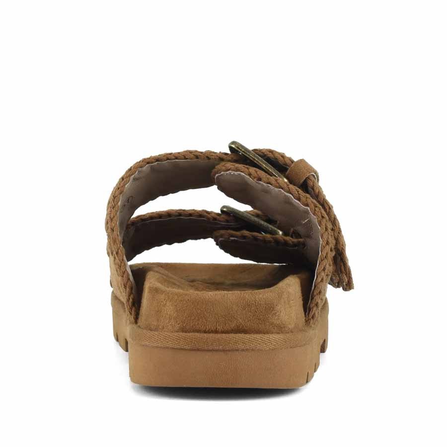 Mou sandalo Low bio sandal two buckles monochrome cognac