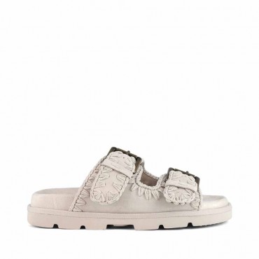 Mou Low bio sandal two buckles monochrome chalk