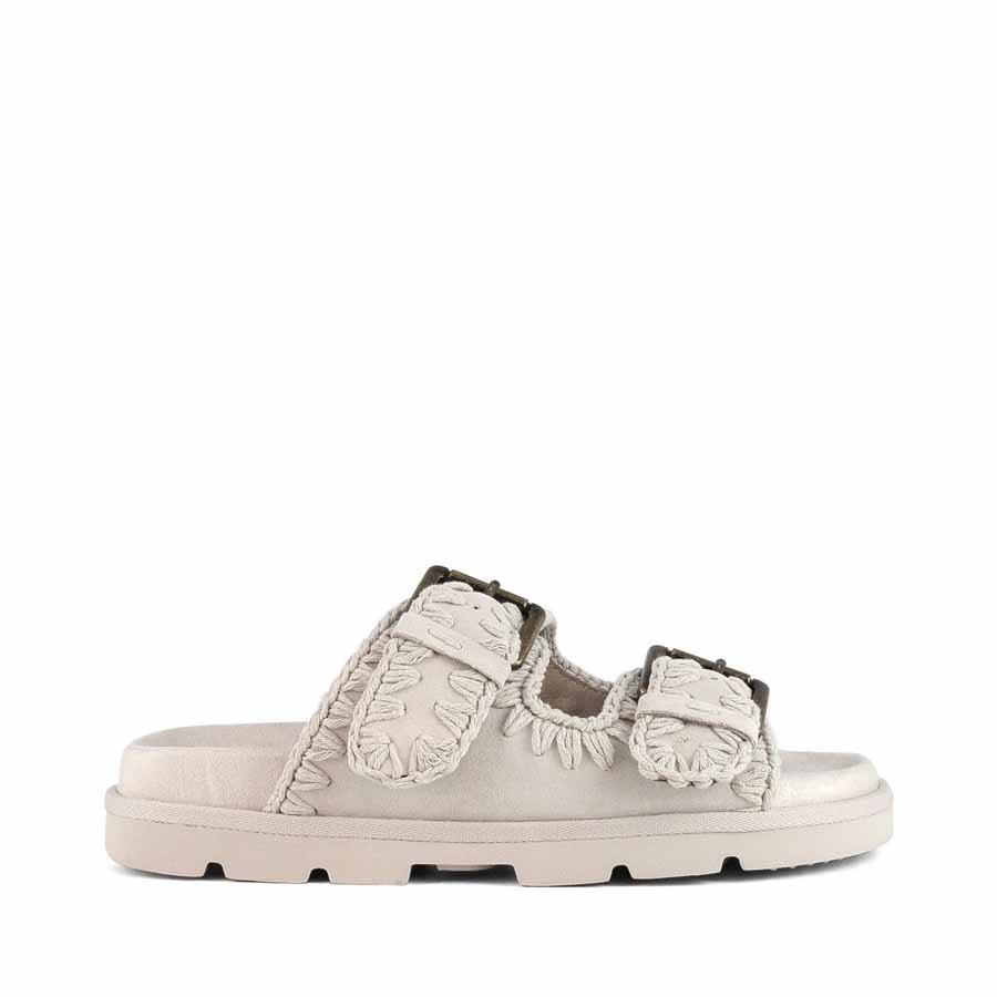 Mou sandalo Low bio sandal two buckles monochrome chalk