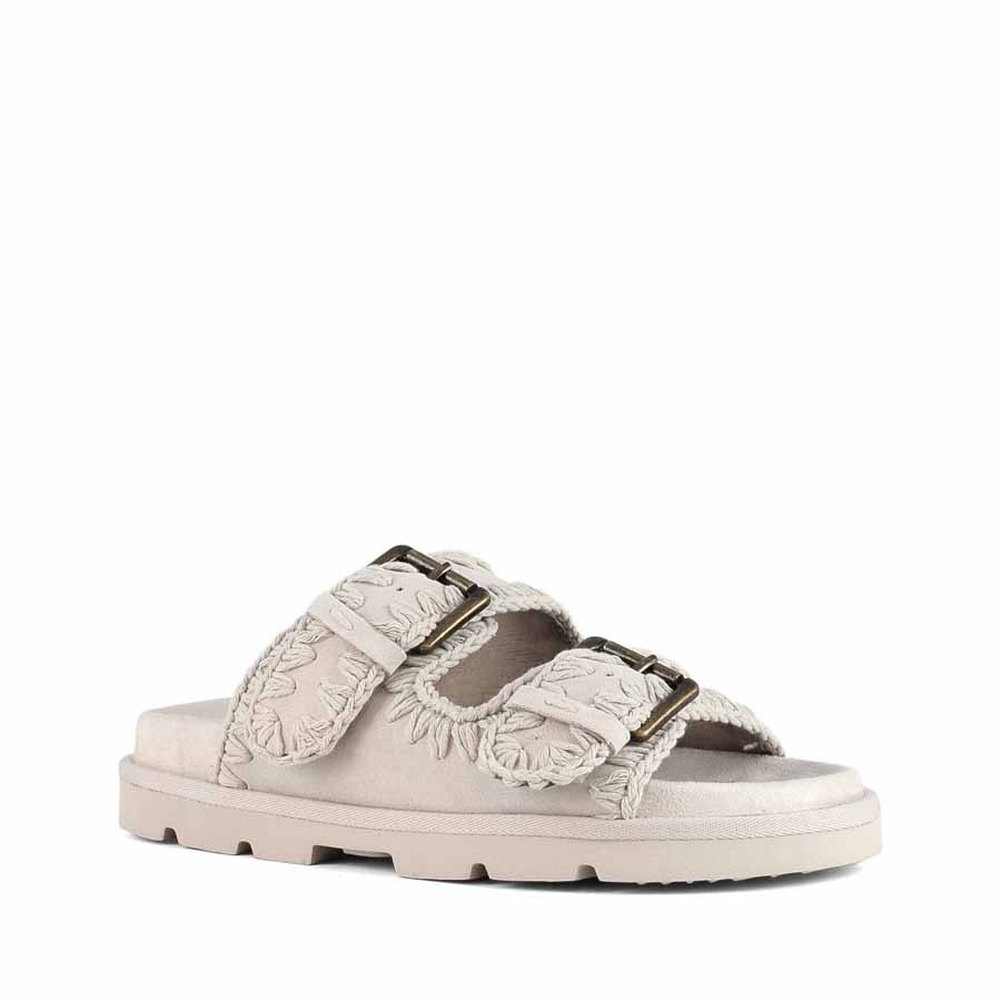 Mou Low bio sandal two buckles monochrome chalk