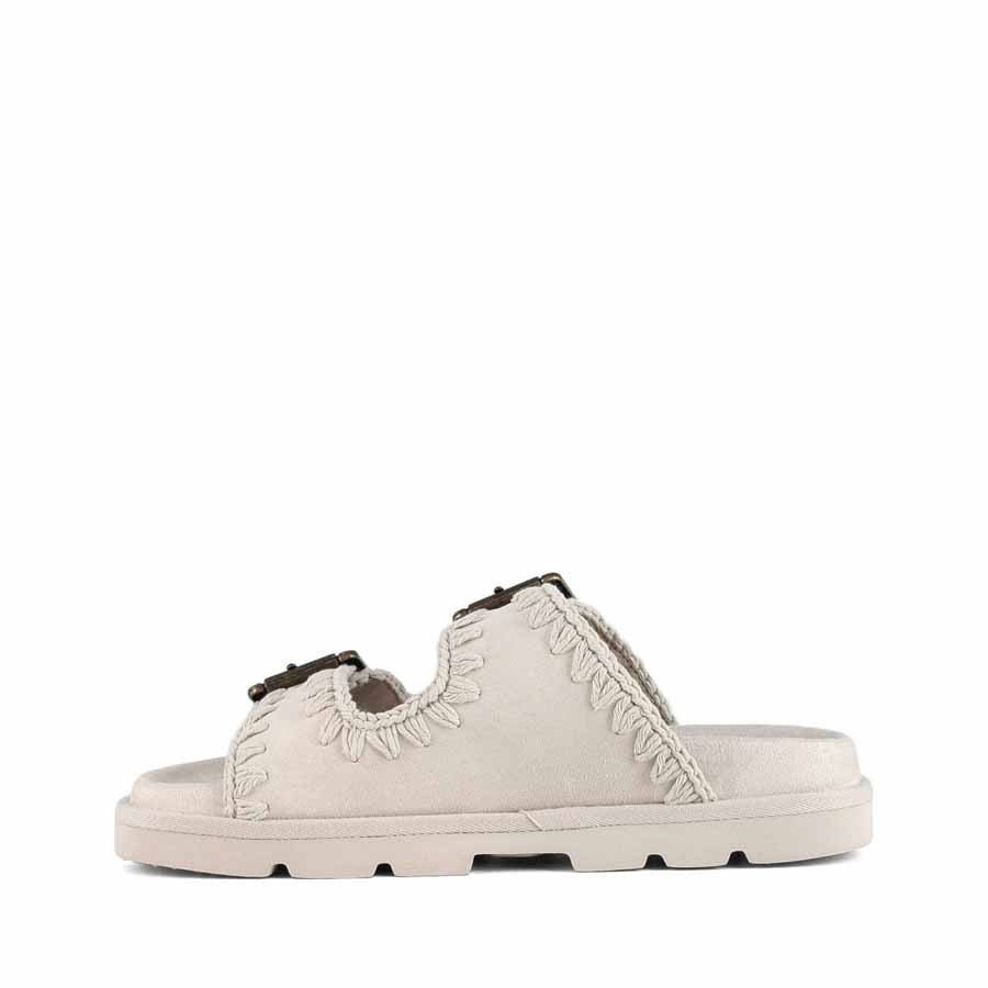 Mou Low bio sandal two buckles monochrome chalk