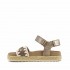 Mou Rope sandal with back strap metallic lizard gold