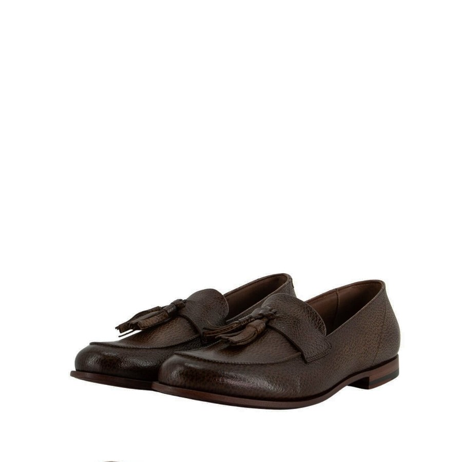 PANTANETTI women's leather moccasin with tassels t. of moro