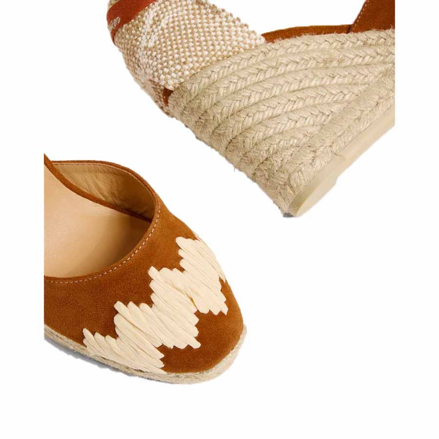 Castañer sandalo Cande espadrillas zeppa cuoio