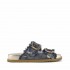 Coral Blue birkenstock slide doppia fascia gioiello denim sfangiato