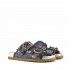 Coral Blue birkenstock slide doppia fascia gioiello denim sfangiato
