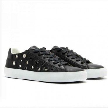 Scarpa donna Crime London nero pelle forata scarpa donna