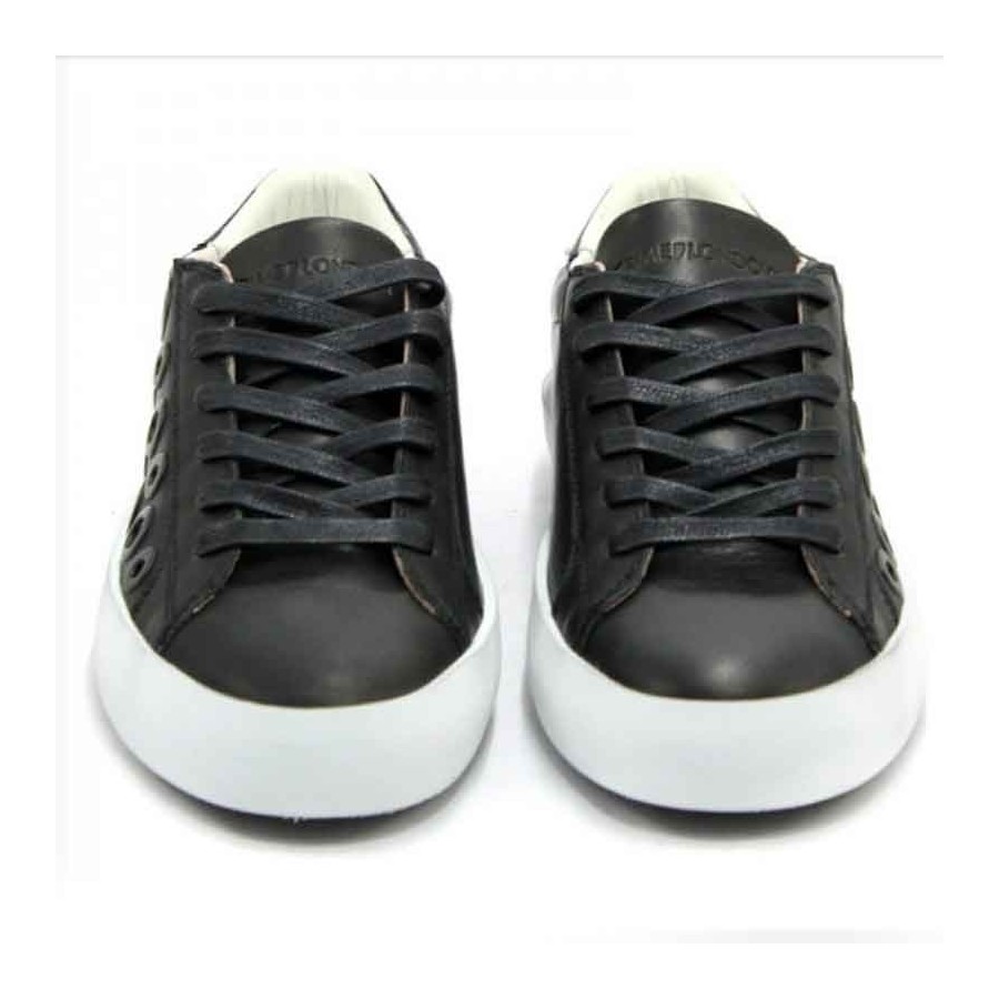 Scarpa donna Crime London nero pelle forata scarpa donna