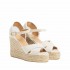 Castañer Bromelia sandal espadrille wedge white gold