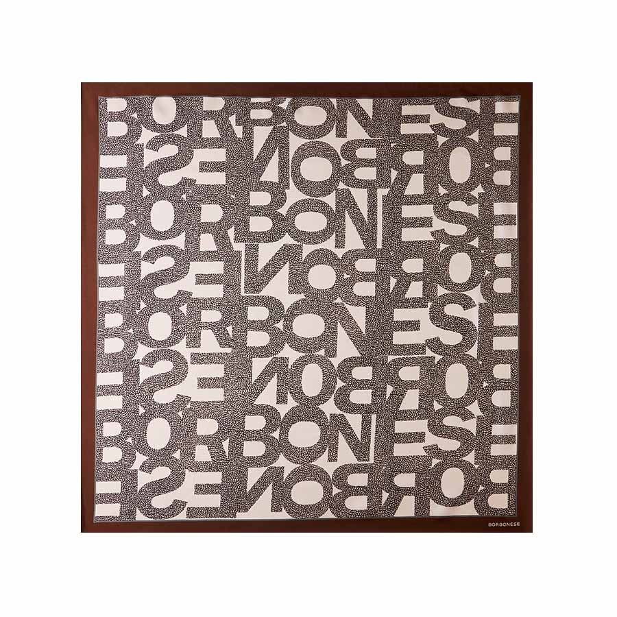 FOULARD LOGOMANIA 90 X 90 BRULE OPNATURALE TWILL SETA ST