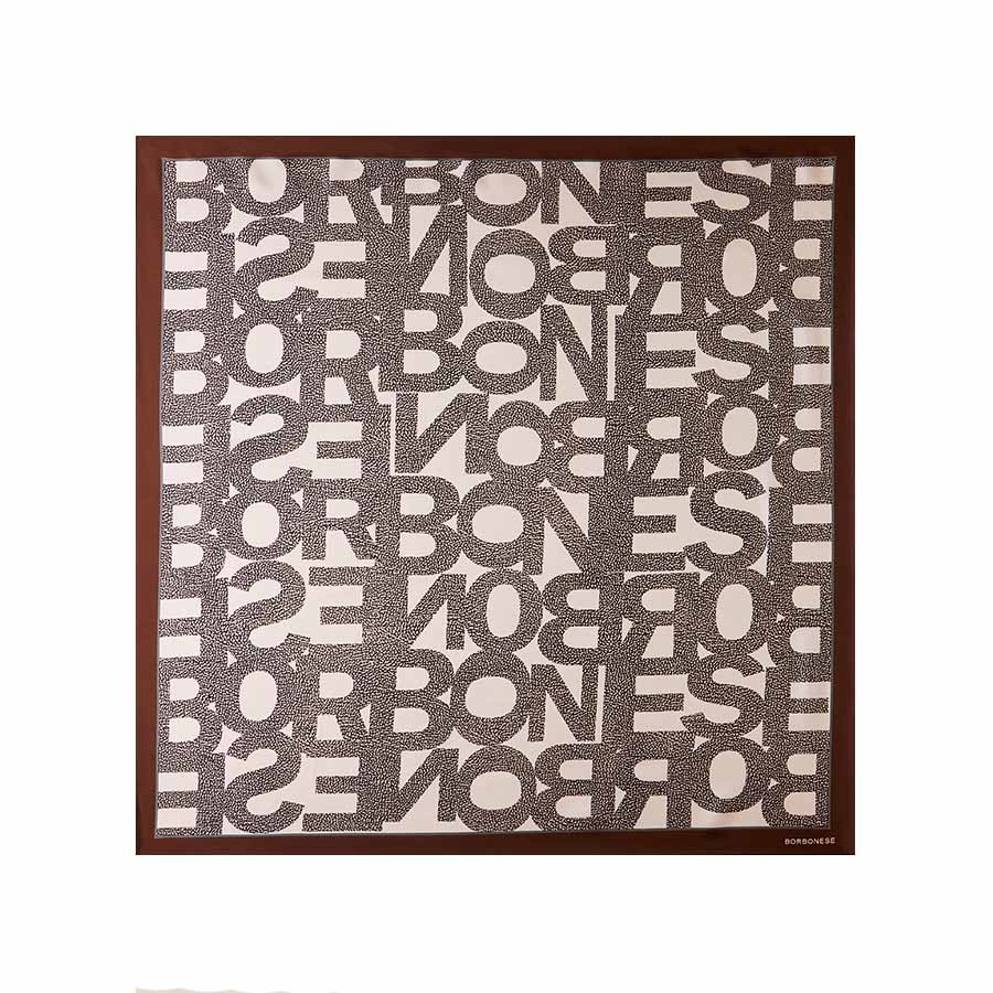 FOULARD LOGOMANIA 90 X 90 BRULE OPNATURALE TWILL SETA ST