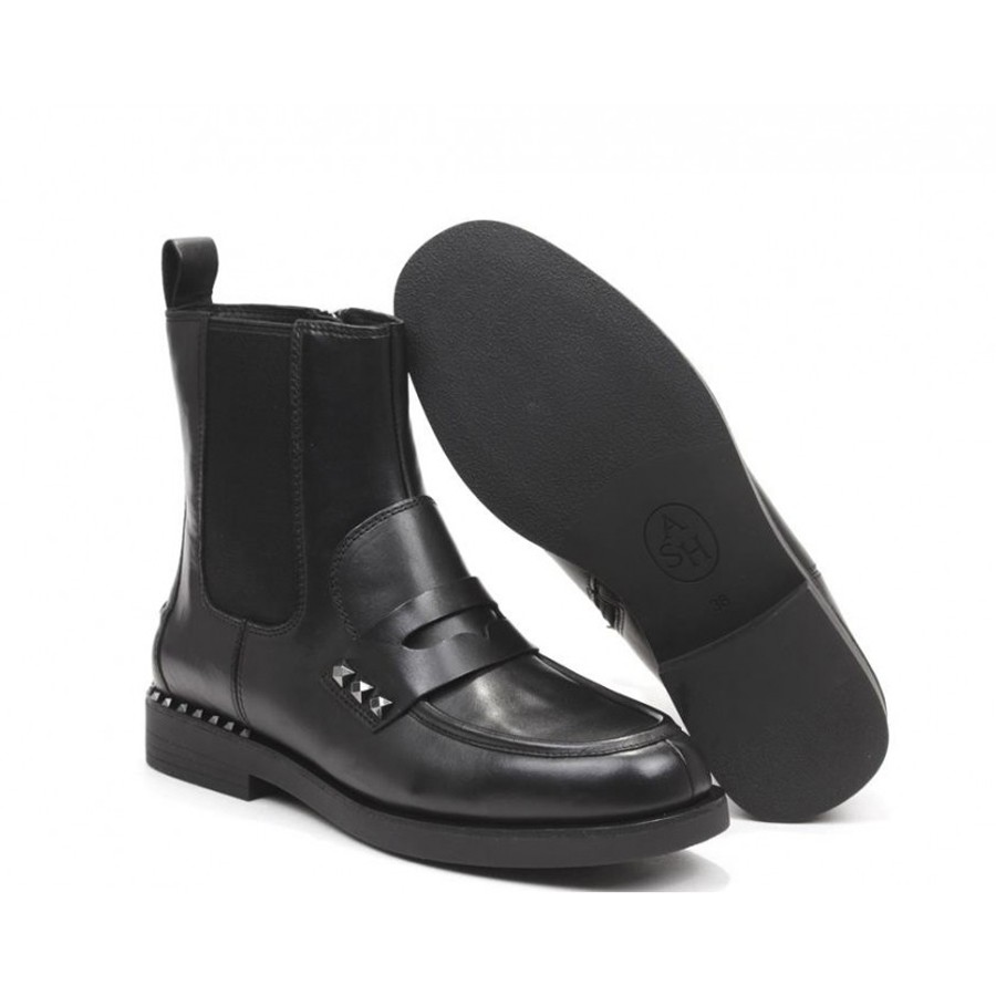 ASH Beatles Women's WINGSSTUD01 Black Leather