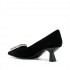 Roberto Festa Décolleté EVILLY in black suede with rhinestone accessory