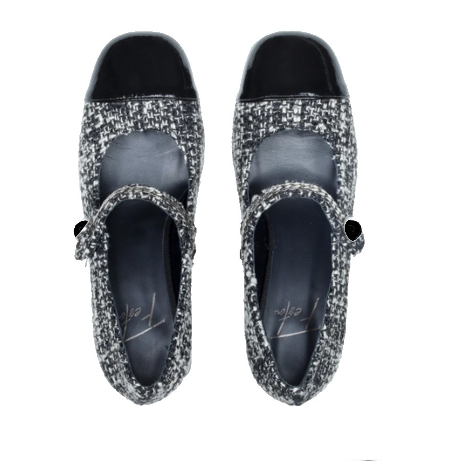 Roberto Festa MAME mary jane décolleté in fabric with patent toe