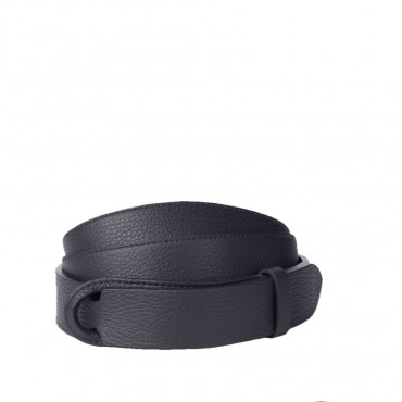 ORCIANI Nobuckle Micron blu Leather Belt