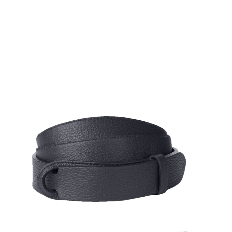 ORCIANI Nobuckle Micron blu Leather Belt