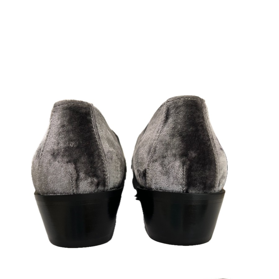 Roberto Festa AXEL gray velvet moccasin with gold accessory