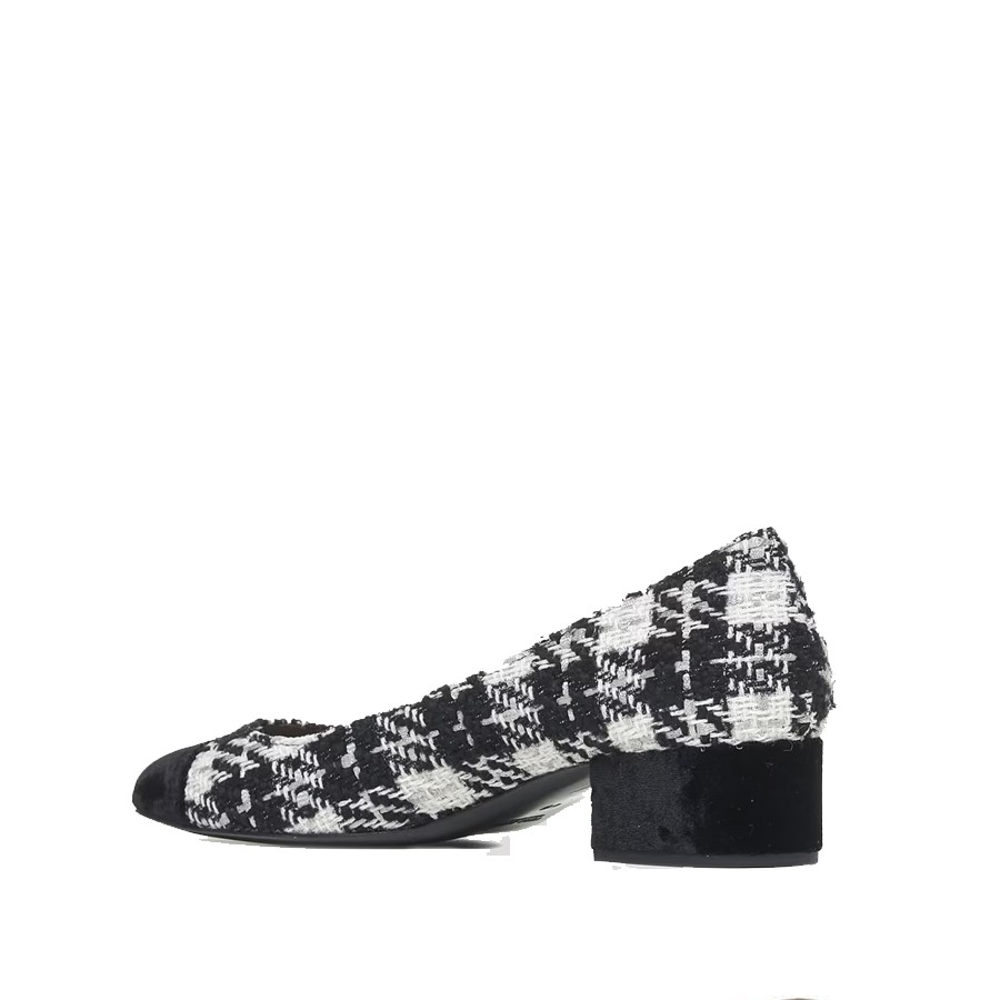 Roberto Festa decolettè AUGUSTA  in tessuto Tweed bianco nero
