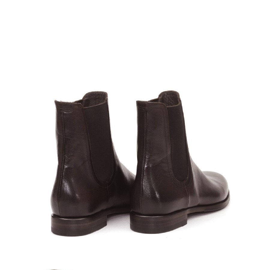 PANTANETTI donna anfibietto con zip e laccio in pelle delavè colore bordeaux