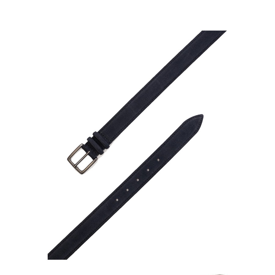 ORCIANI Nabucco classic belt in blue nabuck 3.4 cm
