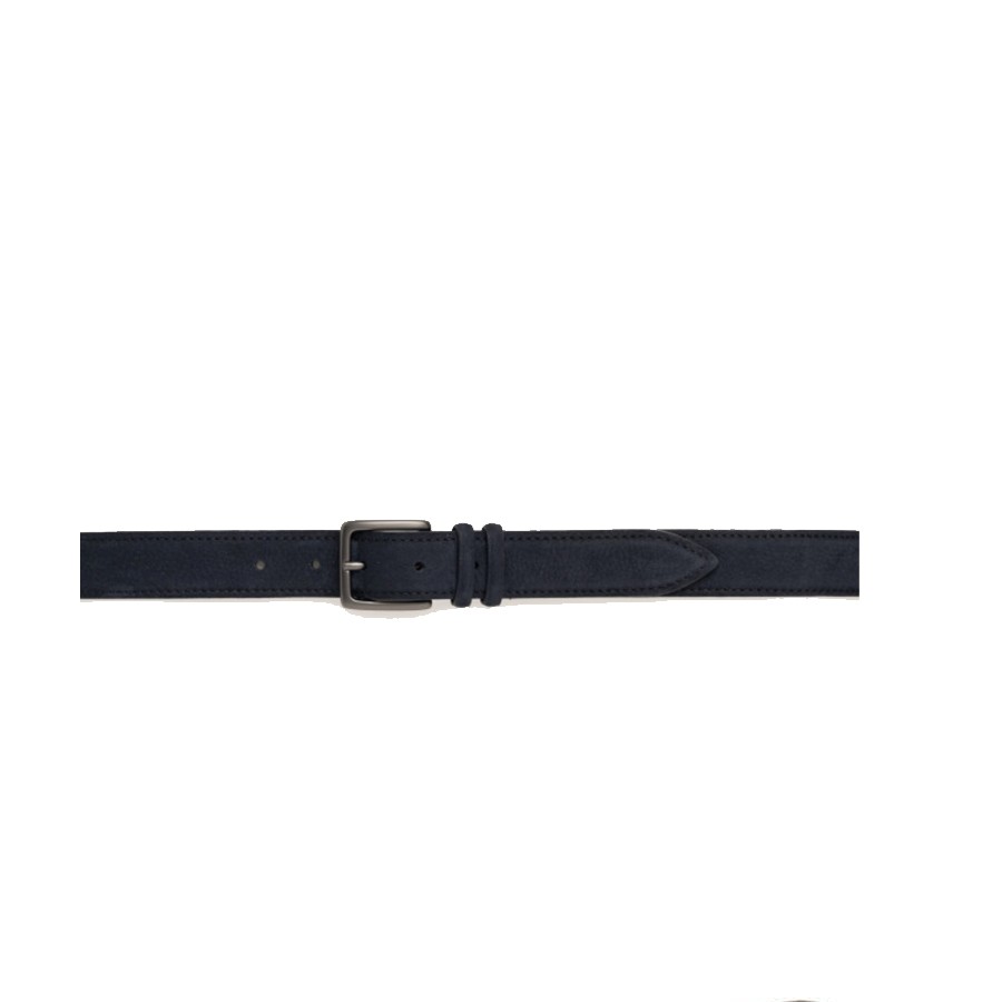 ORCIANI Nabucco classic belt in blue nabuck 3.4 cm