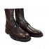PANTANETTI women's amphibiot with zip and lace in burgundy spiced delavè leather