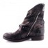 Stivale donna A.S.98  tronchetto pele nero metallizato borchie scarpa donna