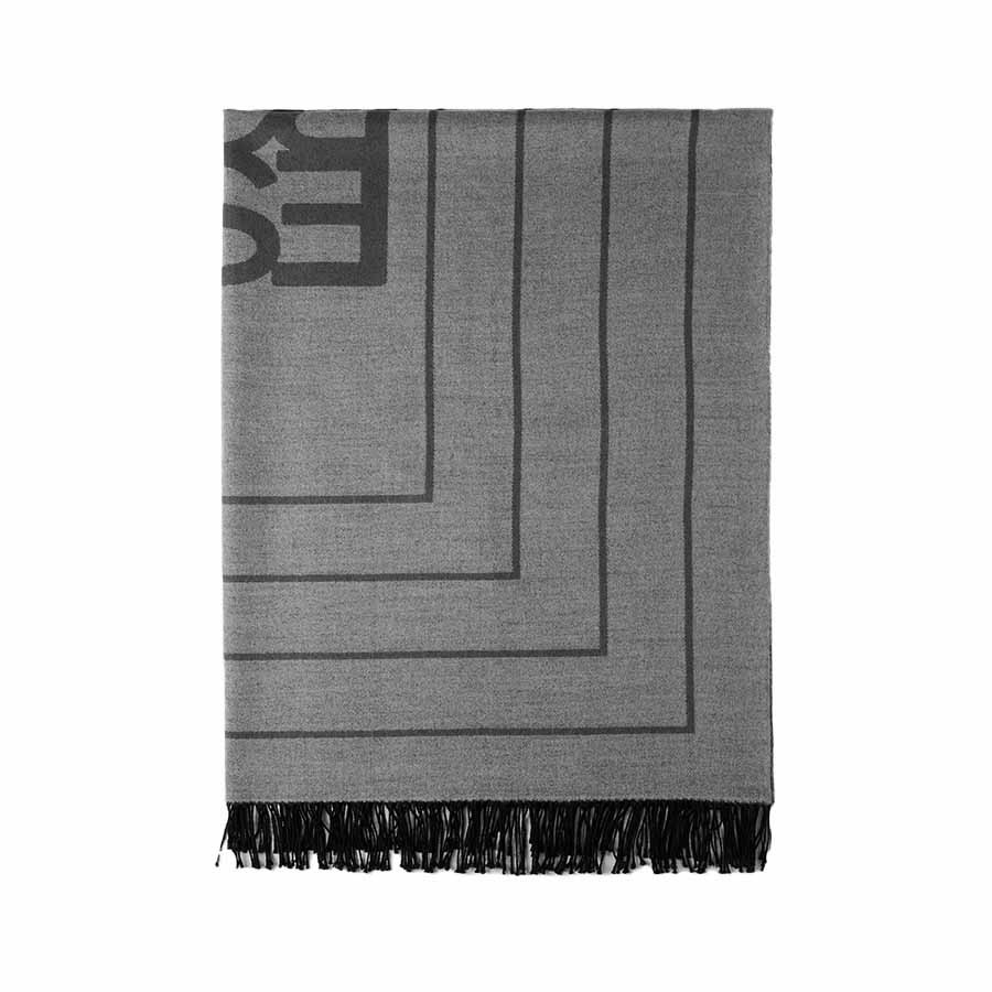 Borbonese anthracite grey wool blend sofa blanket