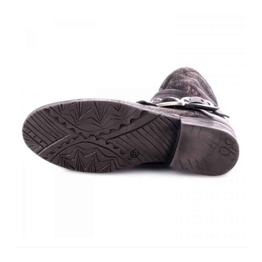 Stivale donna A.S.98  tronchetto pele nero metallizato borchie scarpa donna
