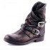 Stivale donna A.S.98  tronchetto pele nero metallizato borchie scarpa donna