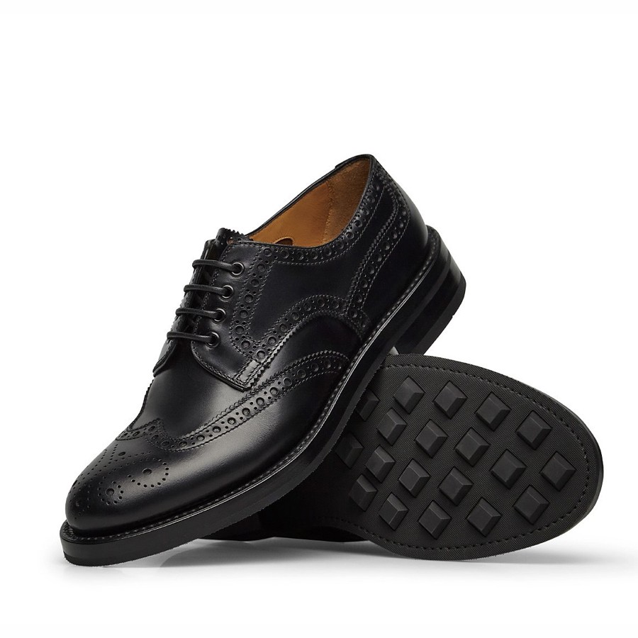 FABI UOMO derby con cuciture in pelle nero