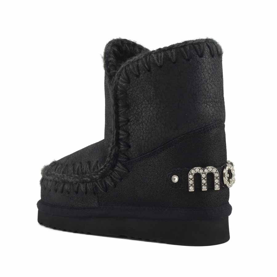 Mou eskimo 18 cracked black rhinestones logo