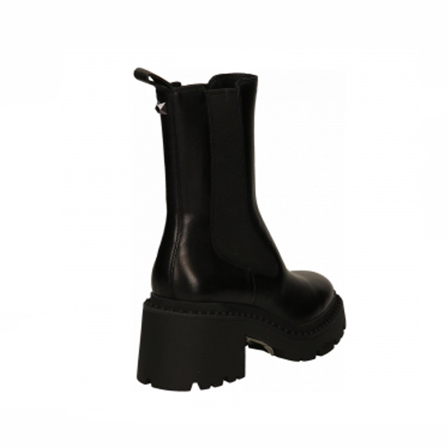 ASH Women's Heeled Trunking NICOSTUD01 in Black Leather