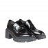 copy of ASH women's heeled moccasin NELSON STUD 02 in black leather