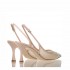 Ninalilou sandalo slingback rete strass cream
