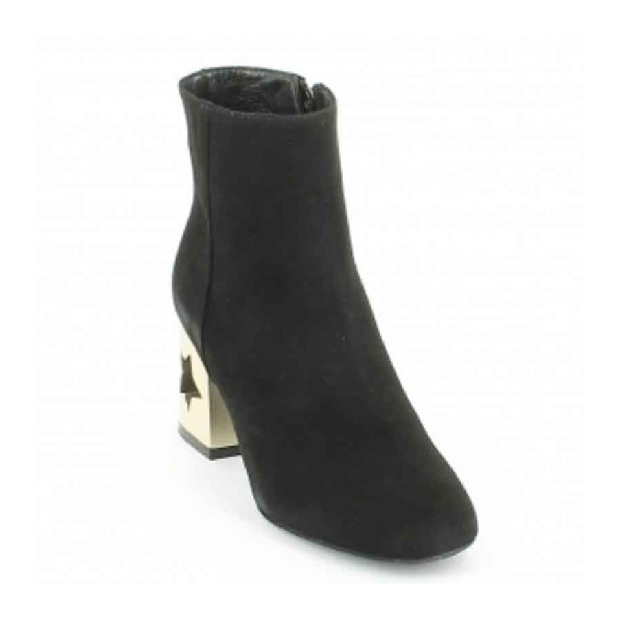Tronchetto donna Tiffi camoscio color nero tacco stella