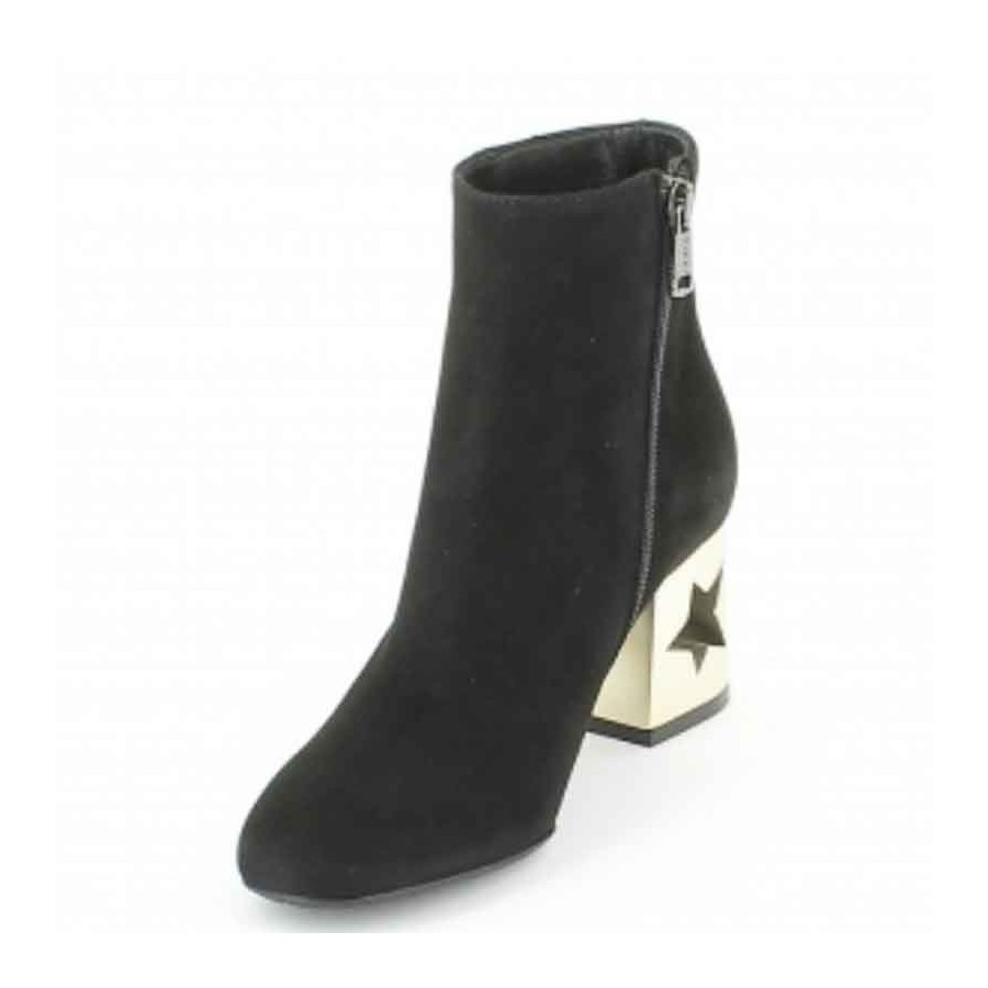 Tronchetto donna Tiffi camoscio color nero tacco stella