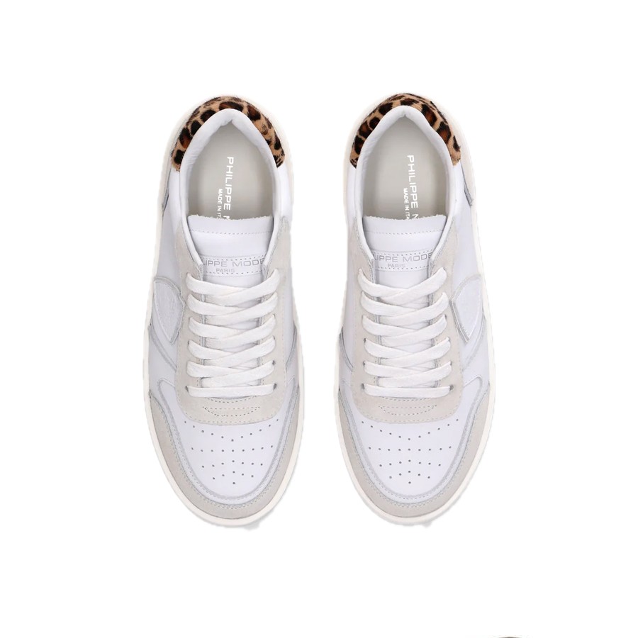 Philippe Model low women's sneakers Nice white and animal
