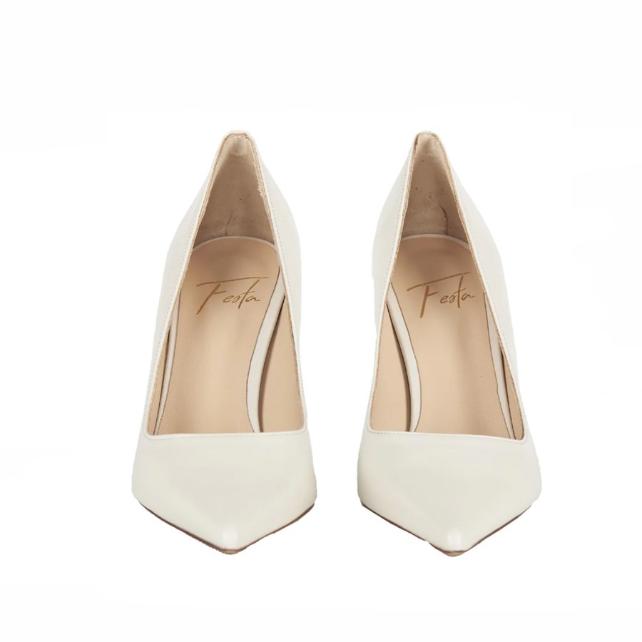 Roberto Festa décolleté Caterine in pelle bianco h 10 cm