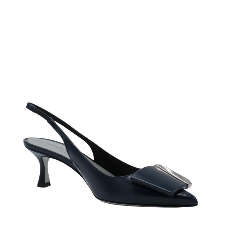 Roberto Festa chanel MEDINA in navy leather with silver accessories