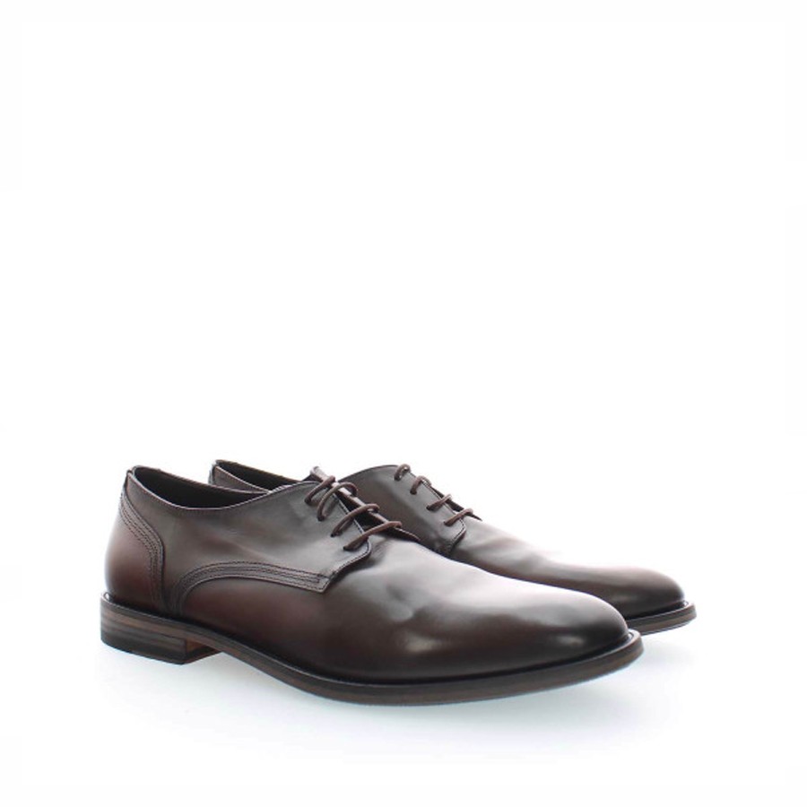 PANTANETTI uomo scarpa allacciata in pelle delavè Fondente